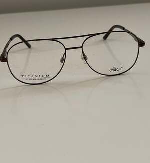 Altair Evolution Titanium Hypo-Allergenic Aviator Eyeglasses, Walnut Frame, Cool